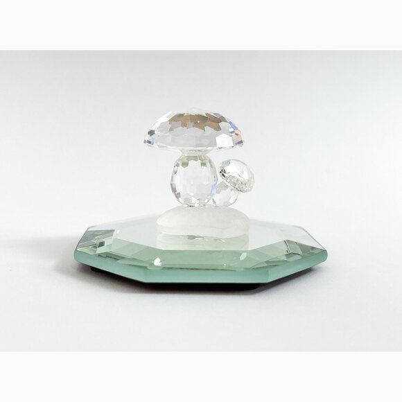 Swarovski - Rare Swarovski Crystal Austria Mushrooms Frosted Bottom Figurine - Picture 1 of 7
